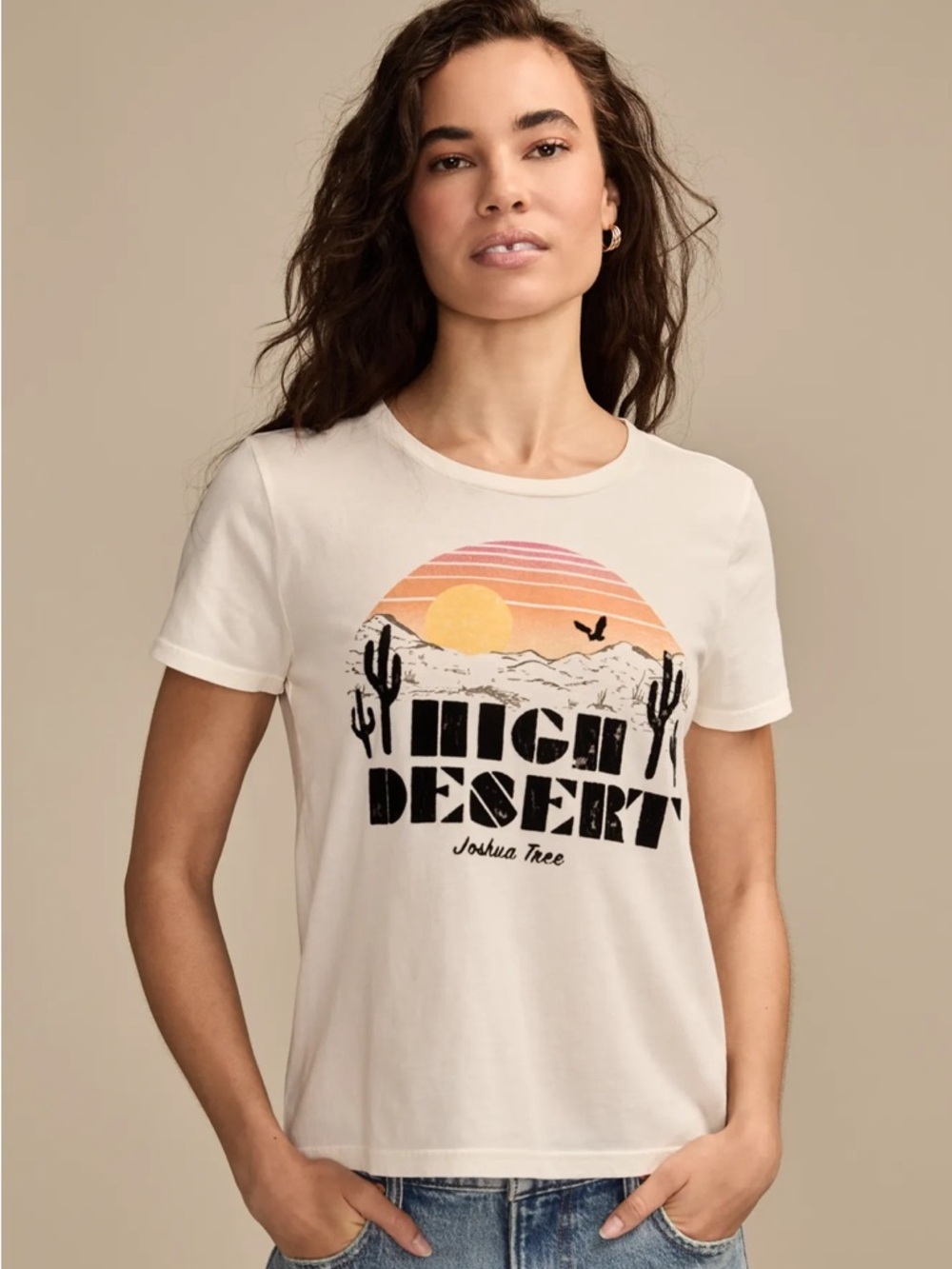 Lucky Brand - High Desert Classic Crew - Gray Joshua Tree | Size Small